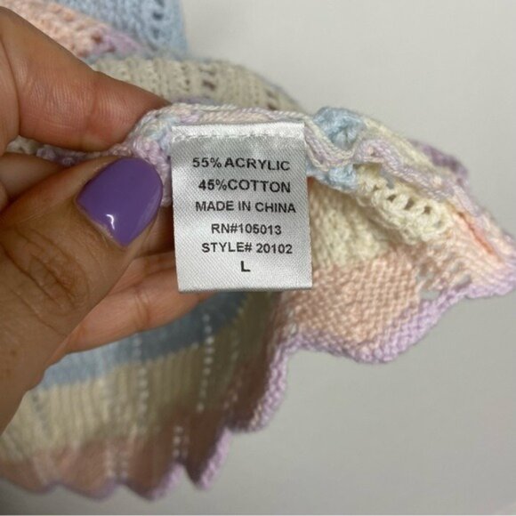 Andree by Unit Multicolor Pastel Unicorn Knit Top Size L NWT - Picture 7 of 7